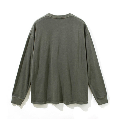 Ribbed Crewneck Cuffs Hem Long Sleeve Sweatshirts French Terry Sweatshirt