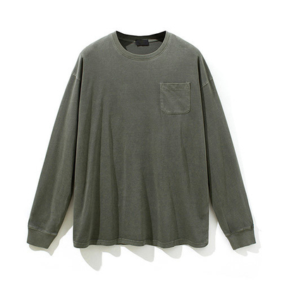 Ribbed Crewneck Cuffs Hem Long Sleeve Sweatshirts French Terry Sweatshirt