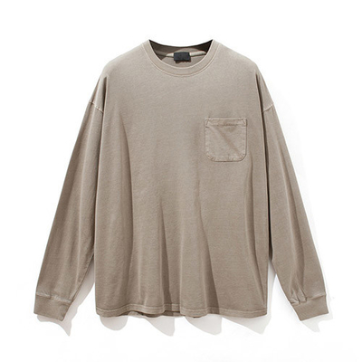 Ribbed Crewneck Cuffs Hem Long Sleeve Sweatshirts French Terry Sweatshirt