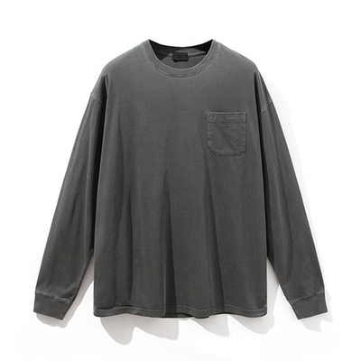Ribbed Crewneck Cuffs Hem Long Sleeve Sweatshirts French Terry Sweatshirt