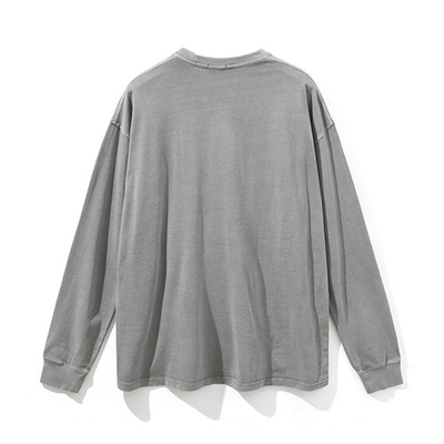 Ribbed Crewneck Cuffs Hem Long Sleeve Sweatshirts French Terry Sweatshirt