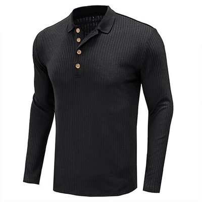 Autumn And Winter Long Sleeved Solid Color POLO Shirt European And American