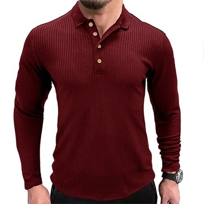 Autumn And Winter Long Sleeved Solid Color POLO Shirt European And American