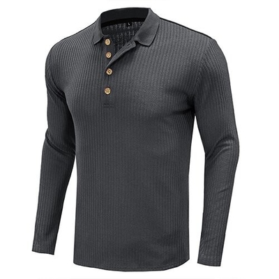 Autumn And Winter Long Sleeved Solid Color POLO Shirt European And American