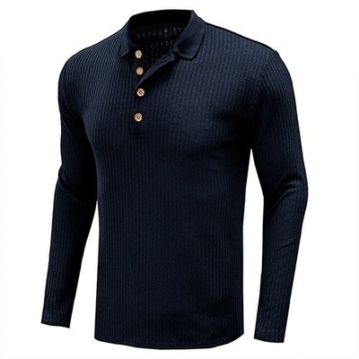 Autumn And Winter Long Sleeved Solid Color POLO Shirt European And American