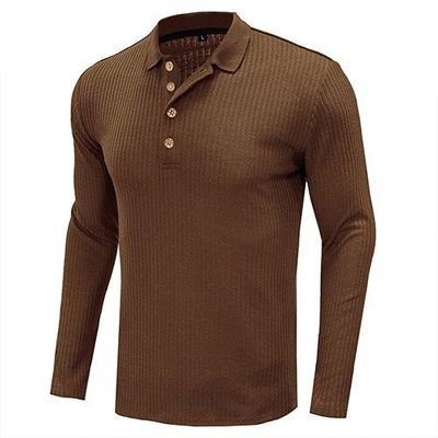 Autumn And Winter Long Sleeved Solid Color POLO Shirt European And American