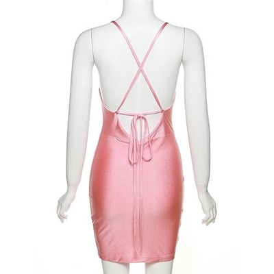 2023 custom apparel spring and summer women's new fashion sleeveless short   v -neck dress
