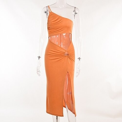 OEM Holiday style shoulder hollow polyester sleeveless  women's sexy skirt fashion hot girl slim skirt