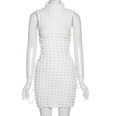 OEM Polyester Spring Summer Round Neck Sleeveless Sexy Belt European American Style