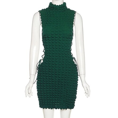 OEM Polyester Spring Summer Round Neck Sleeveless Sexy Belt European American Style
