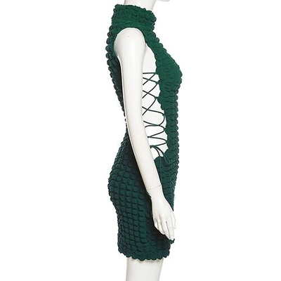 OEM Polyester Spring Summer Round Neck Sleeveless Sexy Belt European American Style
