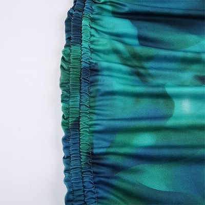 OEM Tie Dye Oblique Shoulder Polyester Commute Hip Rope Skirt Stitching Long Sleeved