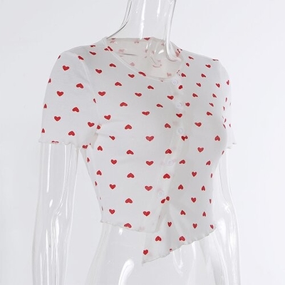 OEM European and American women's clothing 2022 spring and summer INS Internet celebrity new button exposed navel short