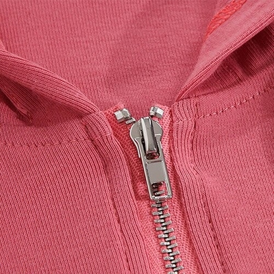 OEM European and American style 2022 new women's solid color slim -fitting navel fashion lapel zipper long -sleeved top