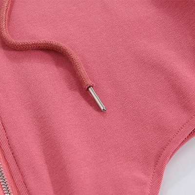 OEM European and American style 2022 new women's solid color slim -fitting navel fashion lapel zipper long -sleeved top