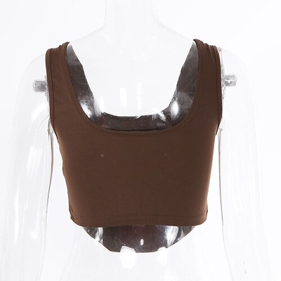 OEM European and American women's clothingexplosion fashion fish bone recipe expose umbilical vest short external