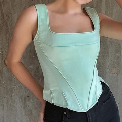 OEMmaufactory European and American small vests, female sexy umbilical jackets, design sense, wearing bottoming suspe