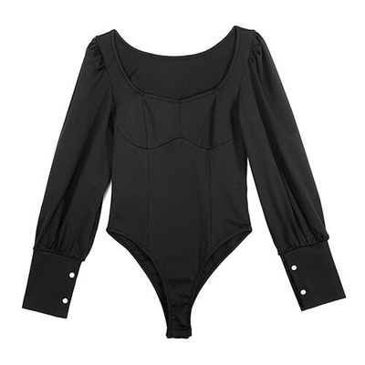 OEM maufactory Cross -border European and American women's clothing 2023 spring long -sleeved T -shirt wrapped ch