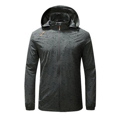 Oem Sports Style Lightweight Tracking Printed Outwear Hooded Windbreaker Jackets