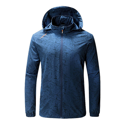 Oem Sports Style Lightweight Tracking Printed Outwear Hooded Windbreaker Jackets