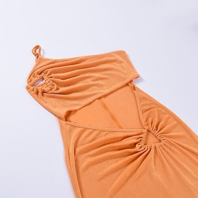 OEM Holiday style shoulder hollow polyester sleeveless  women's sexy skirt fashion hot girl slim skirt