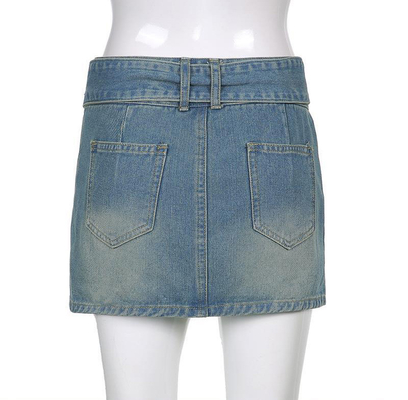 OEM Girl Washed Package Hip Skirt Lady Short Denim Skirt Custom Denim Clothing