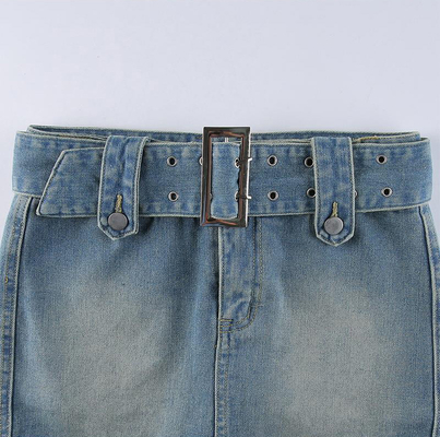 OEM Girl Washed Package Hip Skirt Lady Short Denim Skirt Custom Denim Clothing