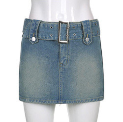 OEM Girl Washed Package Hip Skirt Lady Short Denim Skirt Custom Denim Clothing