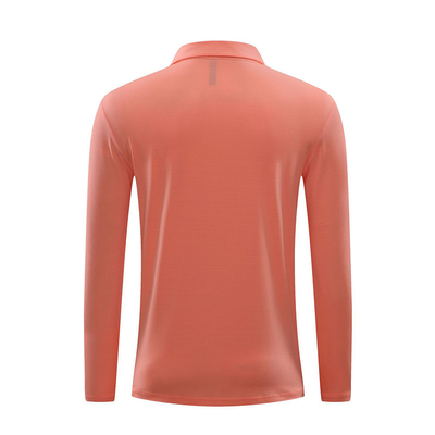 Polyester Turtleneck Logo Golf Polo Shirts Quick Dry Long Sleeve Shirts Mens
