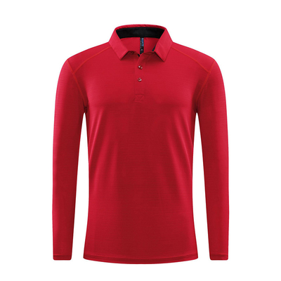 Polyester Turtleneck Logo Golf Polo Shirts Quick Dry Long Sleeve Shirts Mens