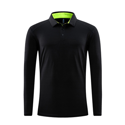 Polyester Turtleneck Logo Golf Polo Shirts Quick Dry Long Sleeve Shirts Mens